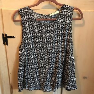 Black and White Printed Tank Top